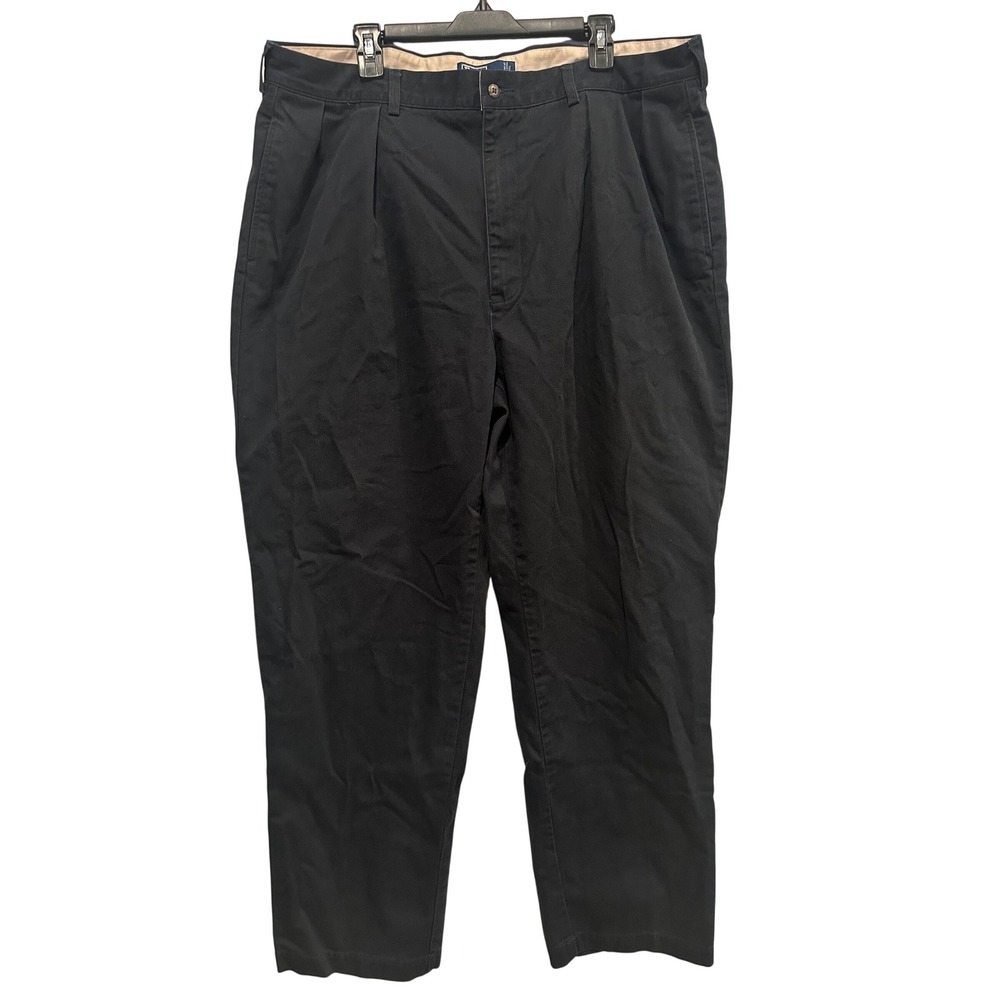 Polo Ralph Lauren Mens Andrew Pant Pleated Chino Navy Blue 42x32 Cotton Twill